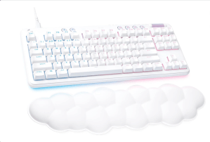 White keyboard with white wrist rest